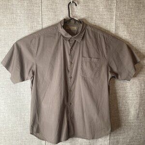 Tommy Bahama Grey In Color XL Silk Hawaiian Shirt, With Pocket short sleeve.
